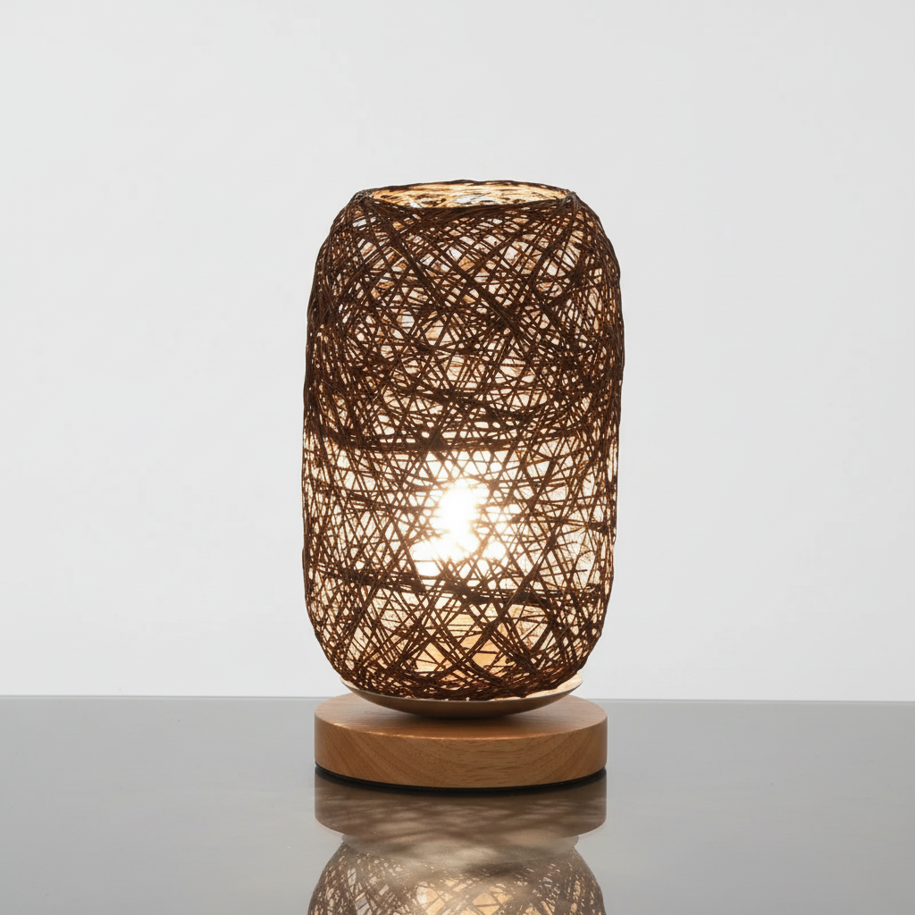 Lampe en Rotin a Poser Veilleuse de rêve