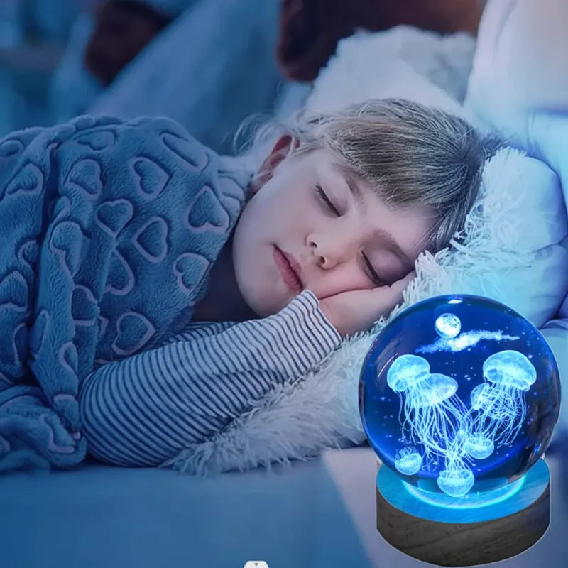 lampe méduse lumineuse design cristal effet hypnotique