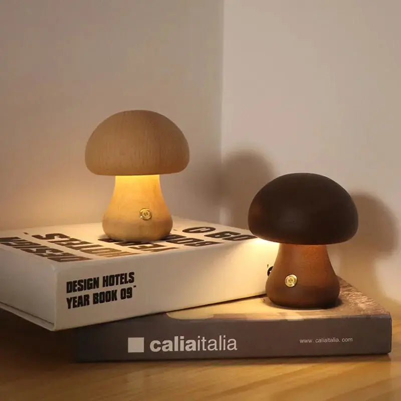 Veilleuse de rêve  Lampe Champignon | Tactile En Bois Petit Veilleuse de rêve lampe de chevet Lampe De Chevet Bois Lampe De Chevet Tactile Veilleuse Champignon