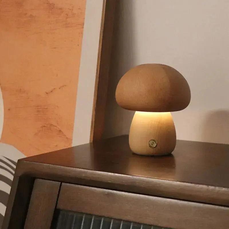 Lampes Champignons Bois - Veilleuse de rêve