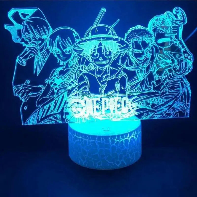 Lampe 3d One Piece Bleu Allumer