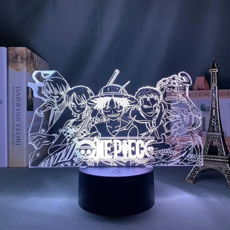 décoration one piece mugiwara 3d hologramme multicolore
