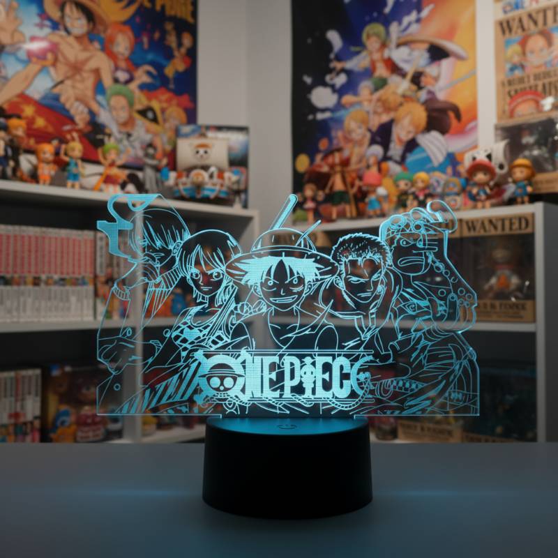 lampe 3d one piece luffy sourire éclairage led