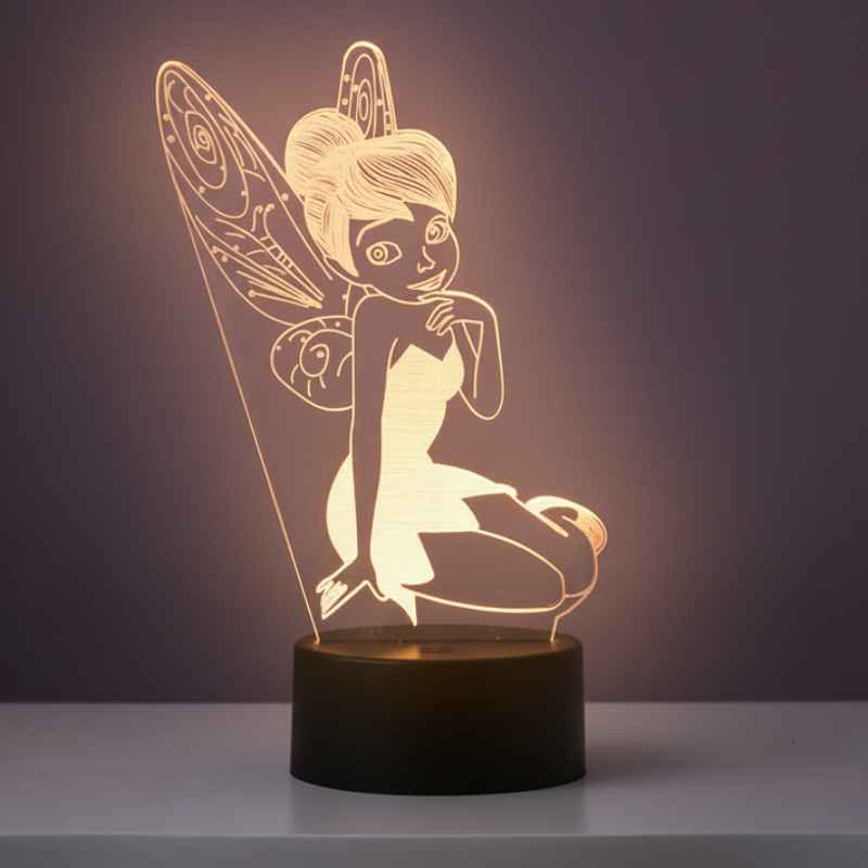 3D Illusion Lampe LED veilleuse fée Clochette
