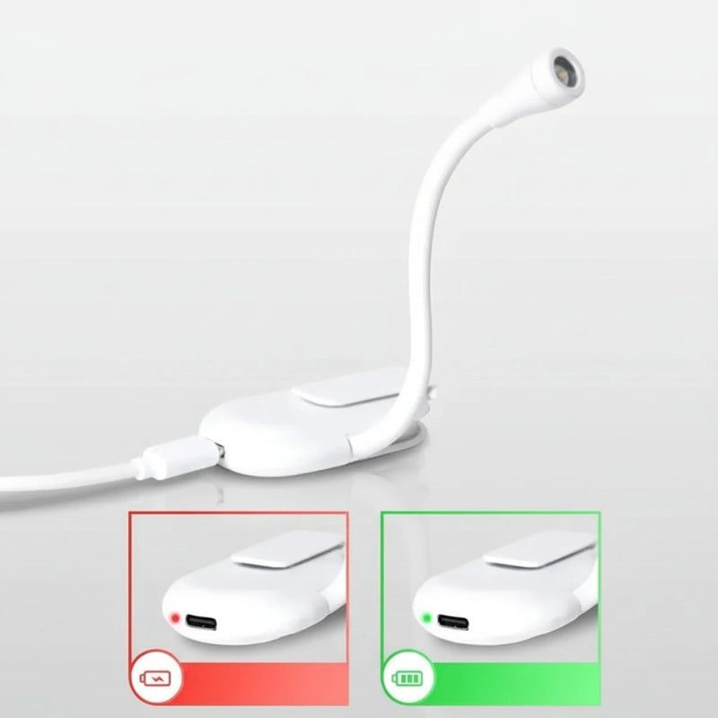 Liseuse rechargeable lampe pince livre design ergonomique mains libres