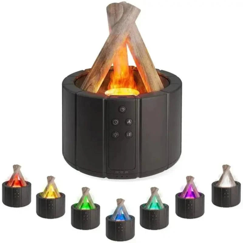 Diffuseur lumineux Flamme Feu de Camp sur table de chevet