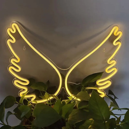 Néon LED Ailes d'Ange Jaune Allumer