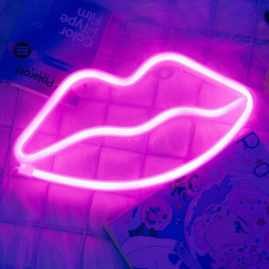 Néon LED Bouche | Néon Déco Rose