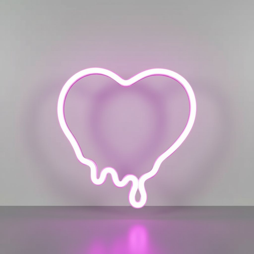 Neon Coeur Blesse Rose Veilleuse de rêve