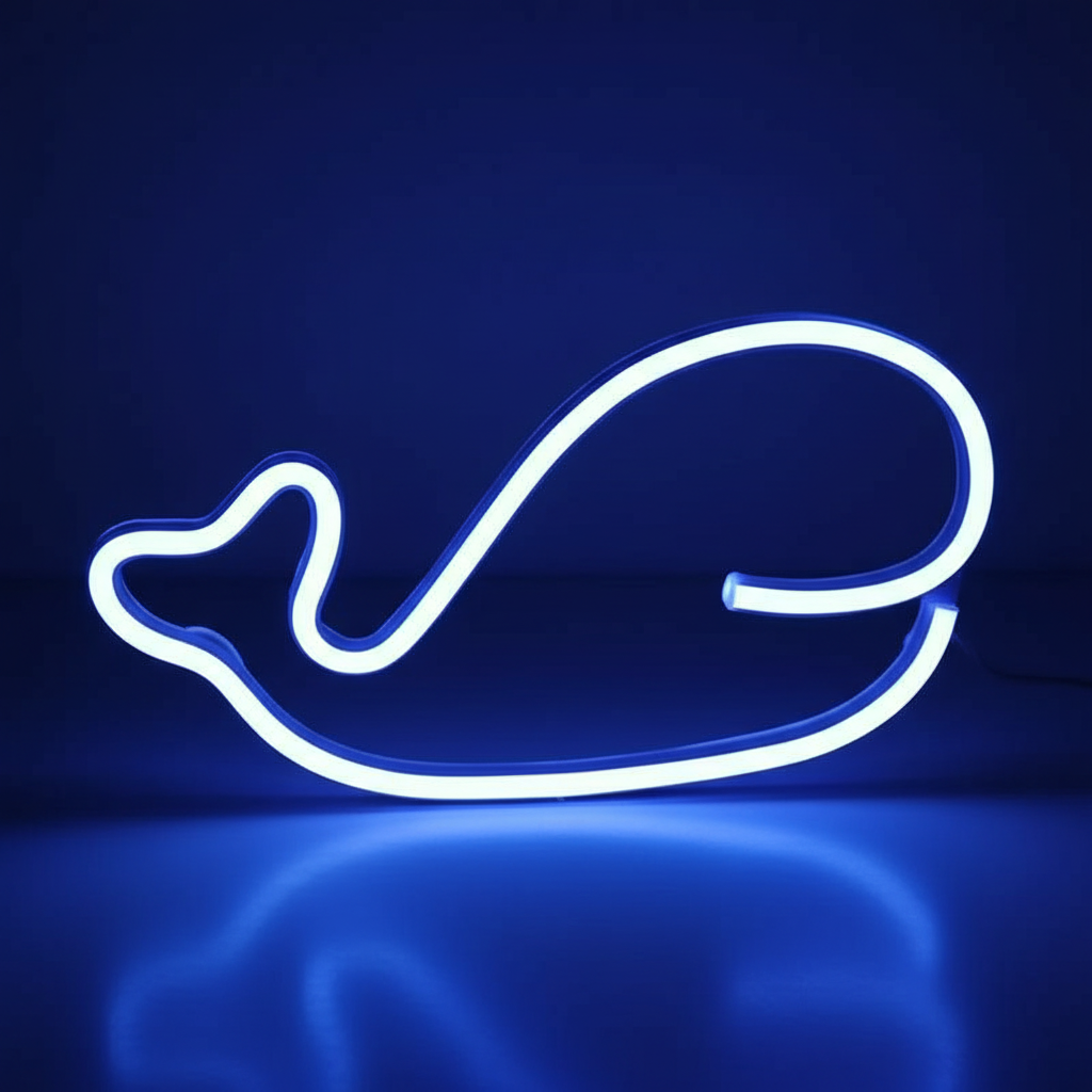 Néon Led Baleine Bleu Veilleuse de rêve