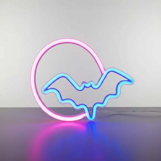 Néon Led Chauve Souris Pleine Lune Veilleuse de rêve