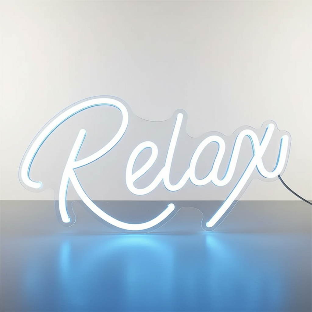 Neon Led Mural Relax Bleu Veilleuse de rêve