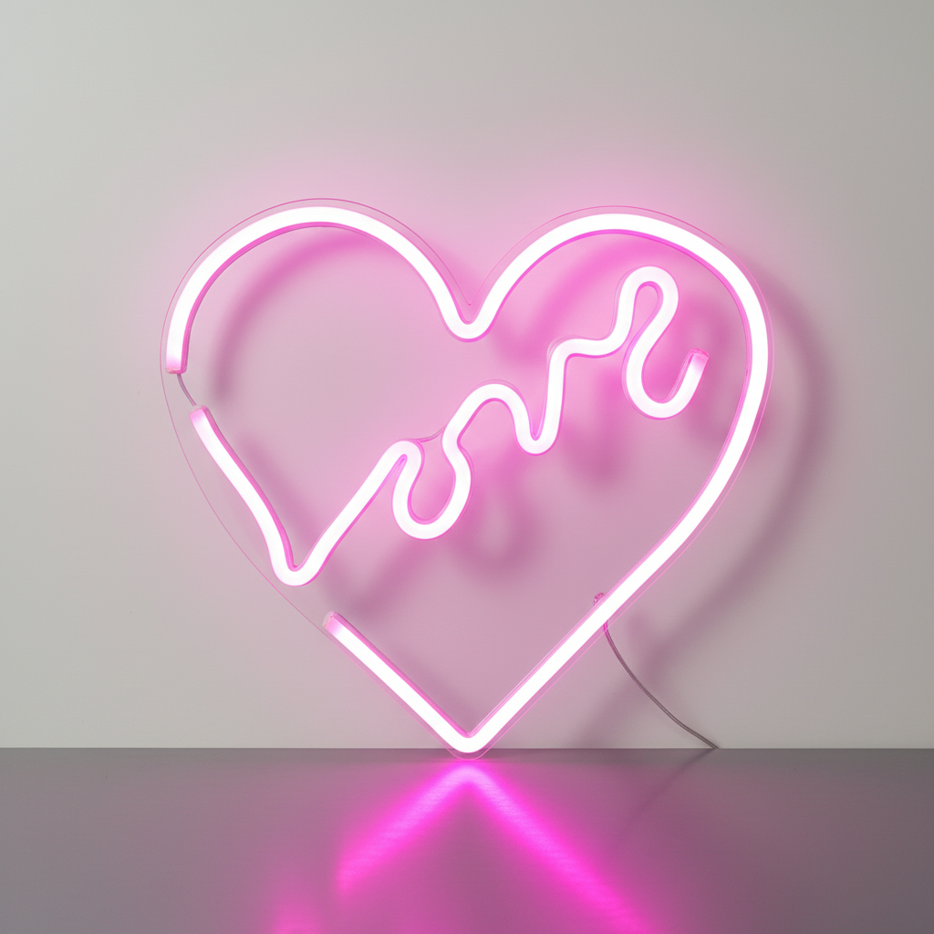 Neon Love Coeur Veilleuse de rêve