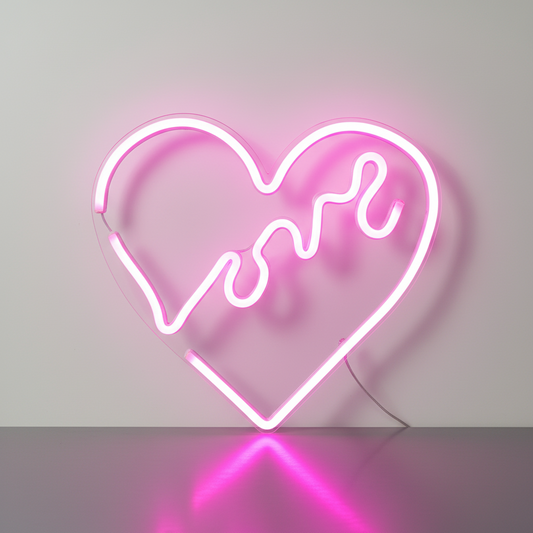 Neon Love Coeur Veilleuse de rêve