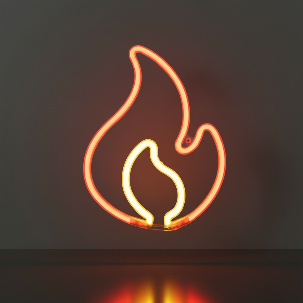 Neon Mural Flamme Veilleuse de rêve