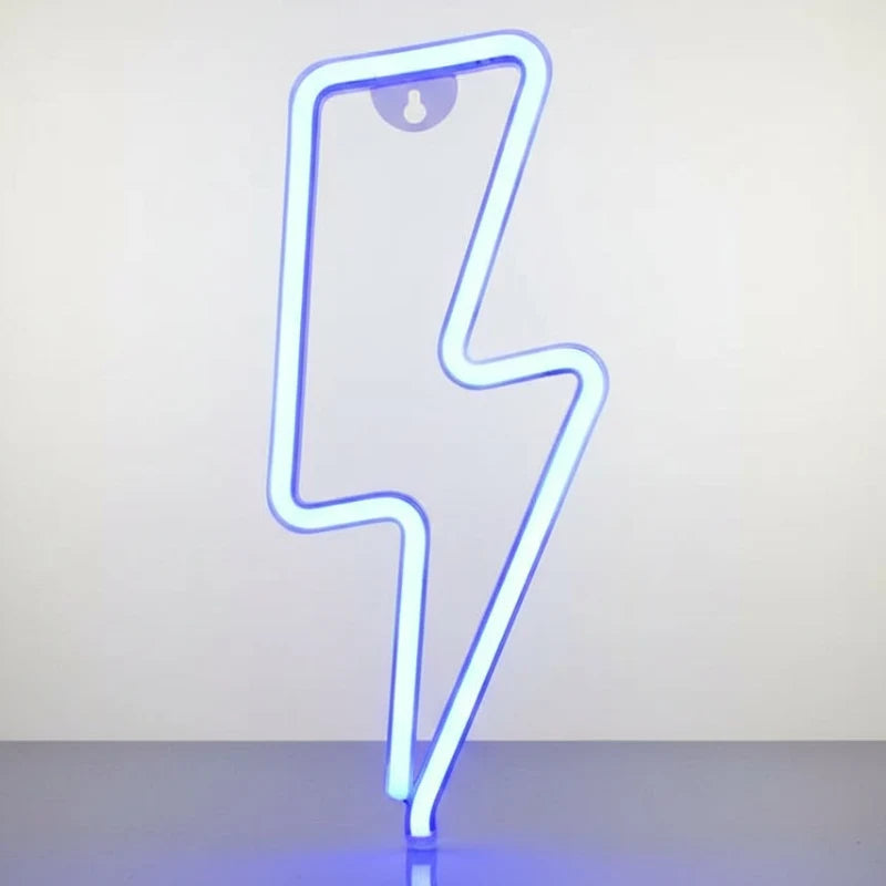 Néon mural flèche bleue éclairage déco chambre tendance