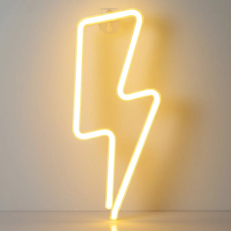 Néon mural flèche LED jaune directionnelle design moderne