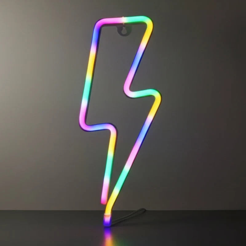Néon mural flèche multicolore ambiance gaming room