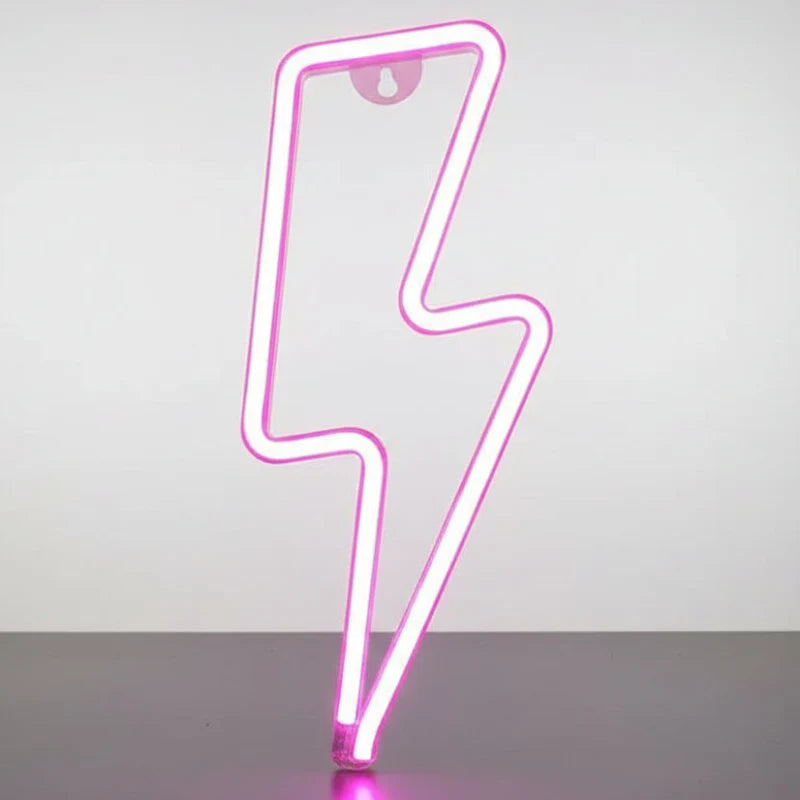 Néon flèche LED rose lumineux décoration intérieure