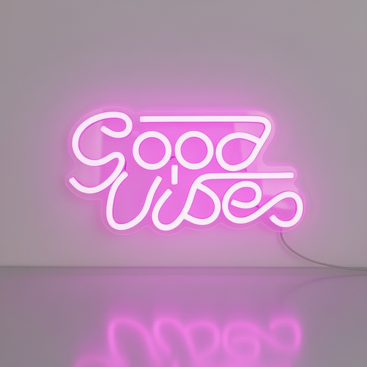 Neon Murale Good Vibes Rose Veilleuse de rêve