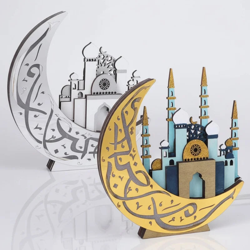 ornement ramadan bois led lumière douce décoration eid