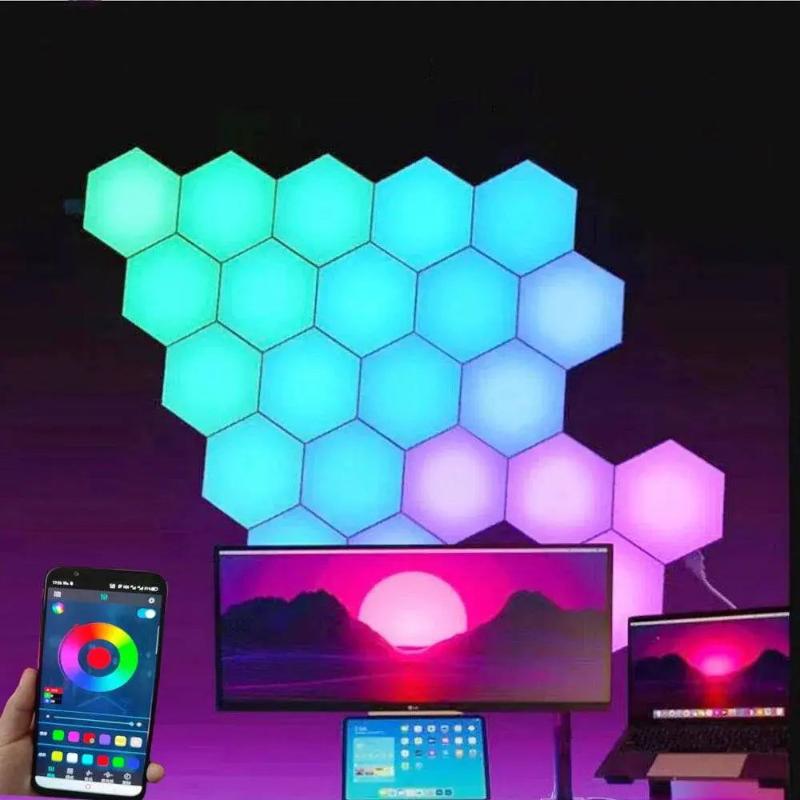 Lampe Gaming Murale | Hexagonal LED - - Veilleuse de rêve | Lampe Gaming | Hexagonal LED App -  - #tag1# - #tag2# - #tag3# - #tag4#