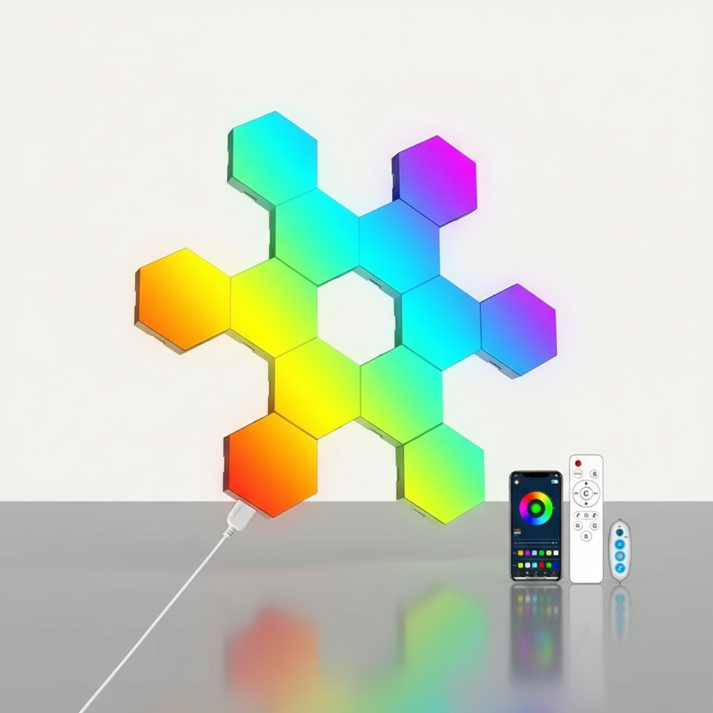 Panneau Led Mural Hexagone Veilleuse de rêve