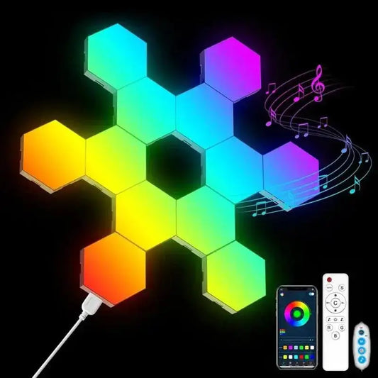 Veilleuse de rêve  Lampe Gaming | Panneau Led Mural Hexagone Veilleuse de rêve Veilleuse Gaming Veilleuse Mural