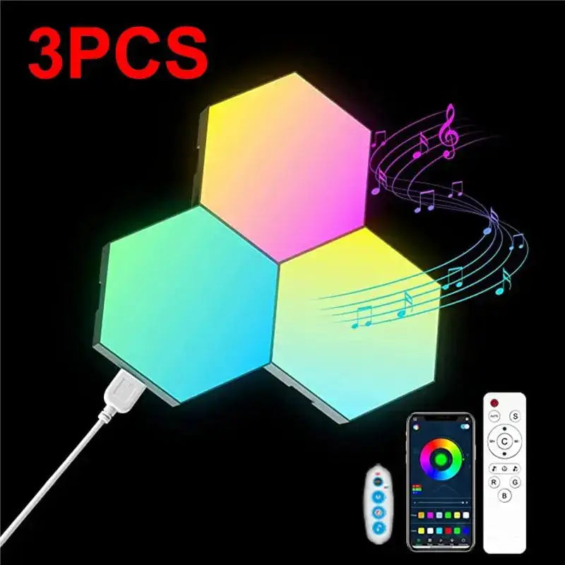 Veilleuse de rêve  Lampe Gaming | Panneau Led Mural Hexagone Veilleuse de rêve Veilleuse Gaming Veilleuse Mural