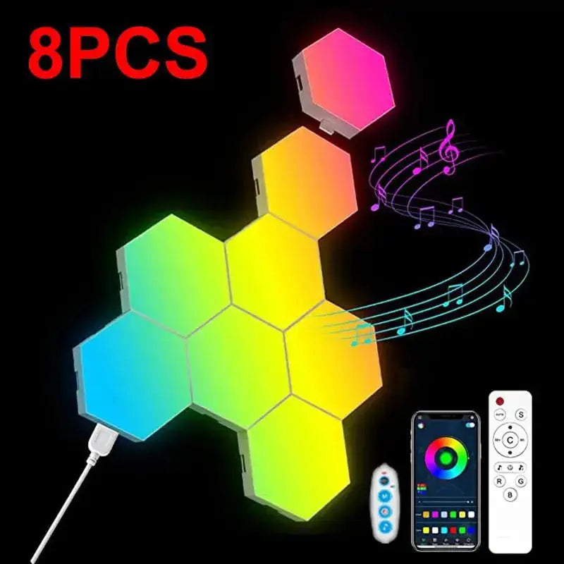 Veilleuse de rêve  Lampe Gaming | Panneau Led Mural Hexagone Veilleuse de rêve Veilleuse Gaming Veilleuse Mural