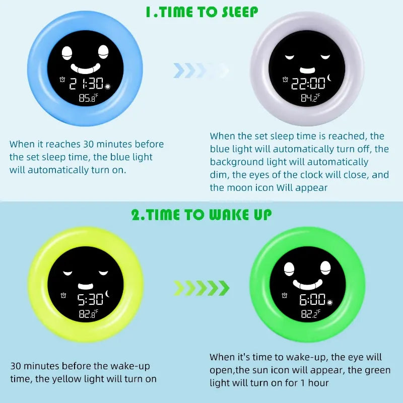 Réveil pédagogique chat lumineux éducatif