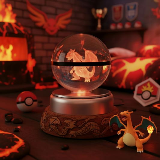 Pokeball Cristal Lumineuse Dracaufeu
