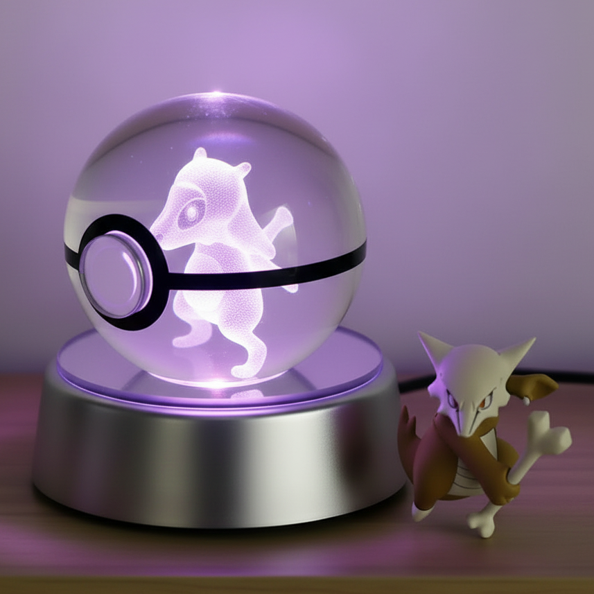 Pokeball Lumineuse Cristal Cubone Veilleuse de rêve