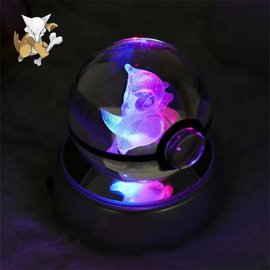 Pokeball Lumineuse en Cristal Pokemon Cubone Allumer