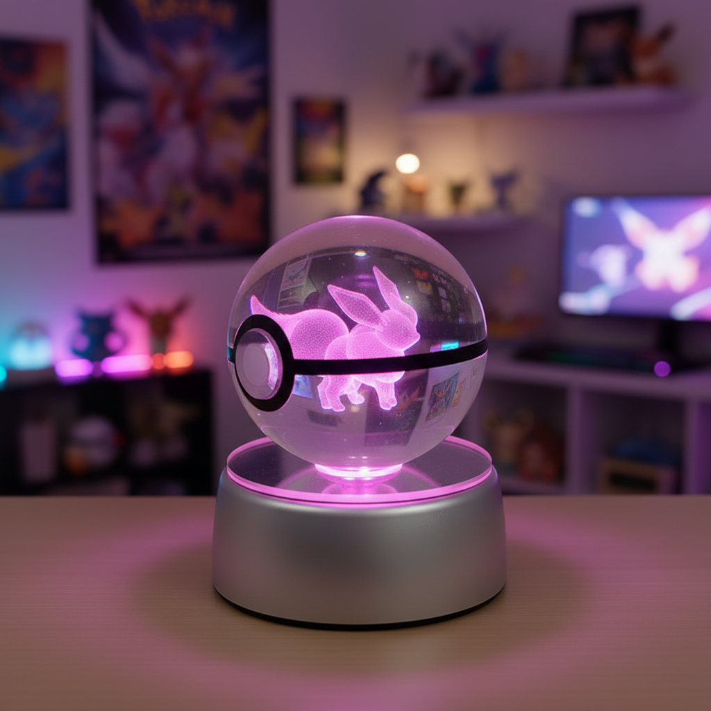 Pokeball Lumineuse Cristal Flareon Veilleuse de rêve