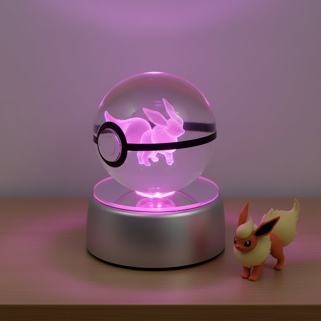 Pokeball Lumineuse Cristal Flareon Veilleuse de rêve