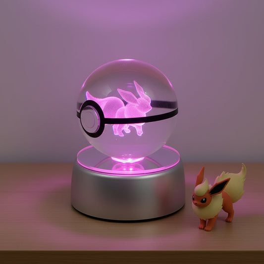Pokeball Lumineuse Cristal Flareon Veilleuse de rêve