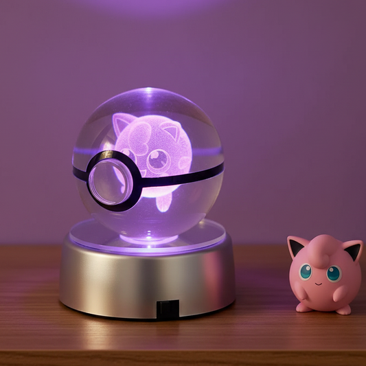Pokeball Lumineuse Cristal Jigglypuff
