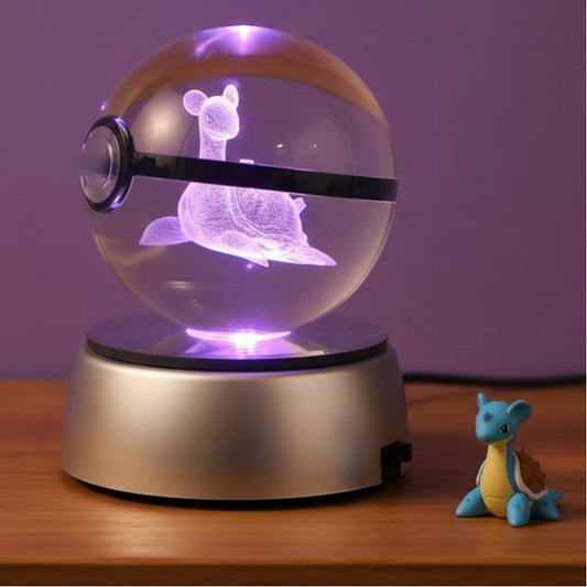 Pokéball lumineuse cristal Lapras effet 3D chambre