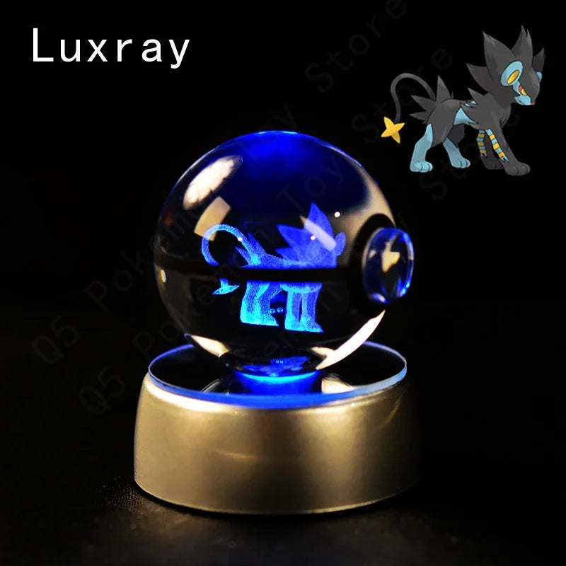 pokeball cristal luxray veilleuse holographique décoration