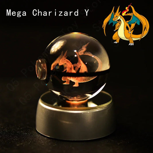 Pokéball Lumineuse en Cristal Pokémon Mega Charizard Y