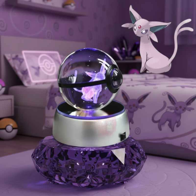 Pokeball Lumineuse Boule en Cristal Mentali