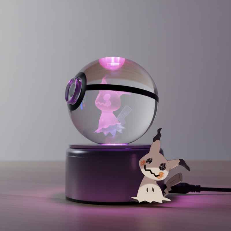 Pokeball Lumineuse Cristal Mimikyu Led