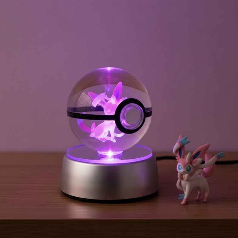 Pokeball Lumineuse en Cristal Nymphali