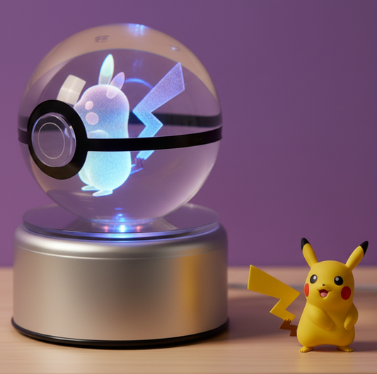 Pokeball Lumineuse Cristal Pikachu
