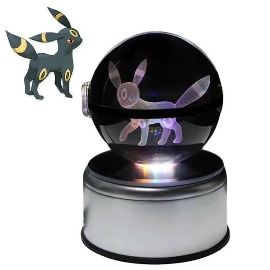 Lampe Pokeball Lumineuse Cristal Led Noctali Fond Ball