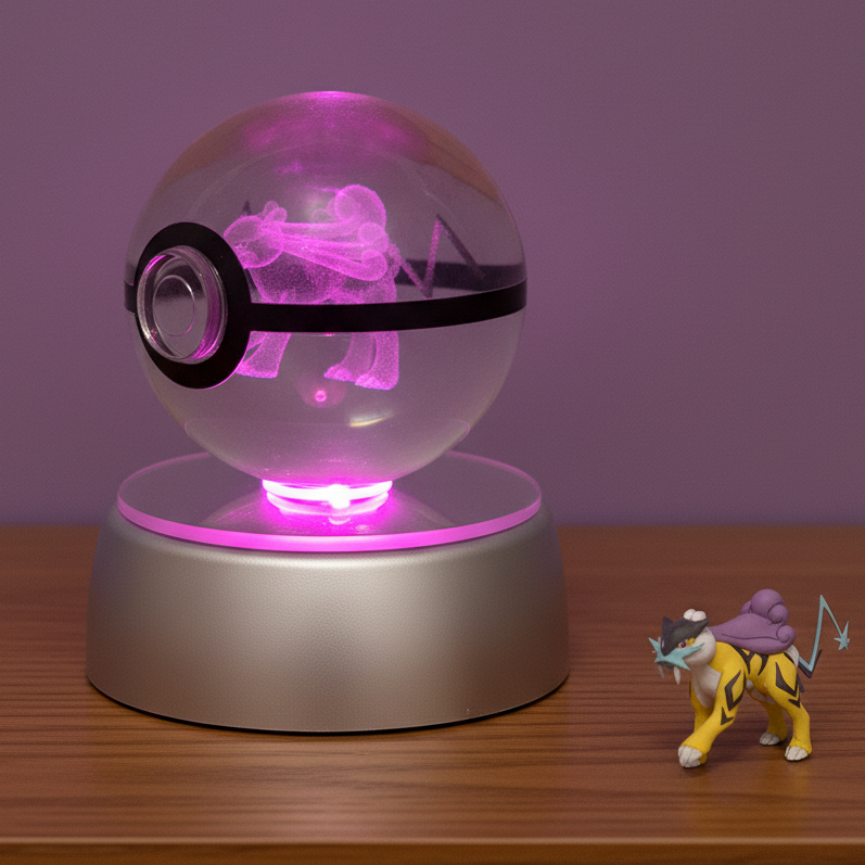Pokéball Lumineuse en Cristal Pokémon Raikou