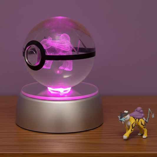 Pokéball Lumineuse en Cristal Pokémon Raikou