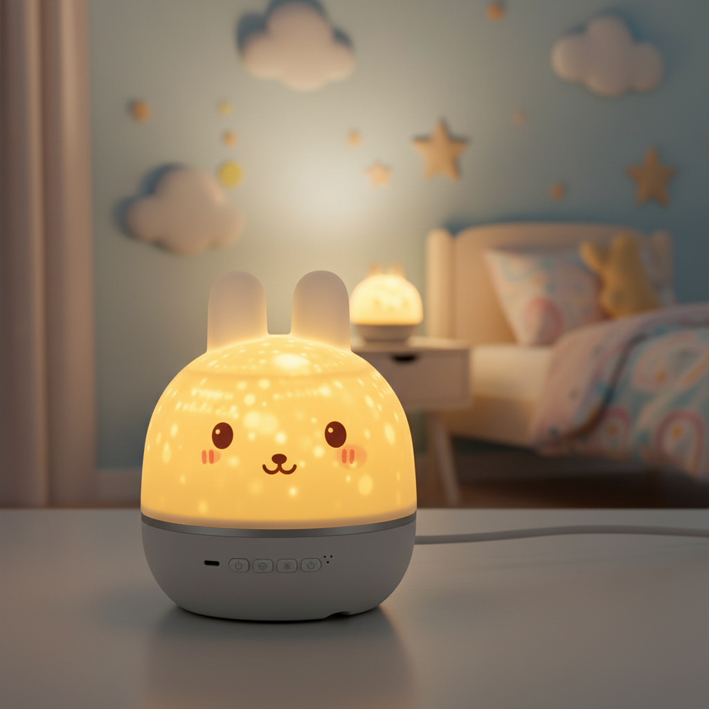 Projecteur Étoile | Forme Lapin Avec Haut Parleur Veilleuse de rêve