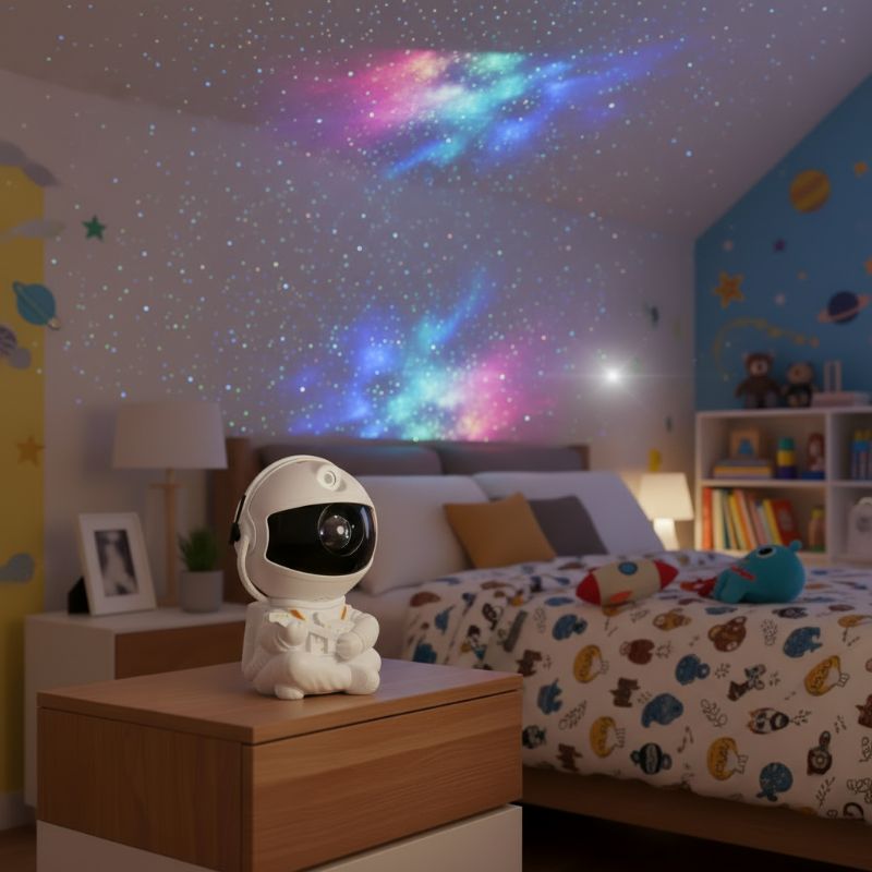 Projecteur galaxie astronaute chambre enfant effet ciel étoilé magique